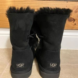 UGG Black Suede Boots- Bailey Button